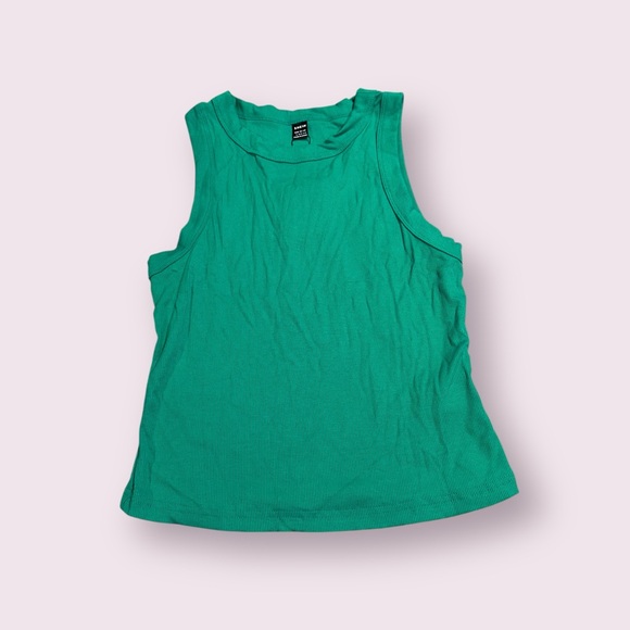 SHEIN Tops - NWT Women's SHEIN Basics Emerald Green Ribbed Tank Top Size Large
